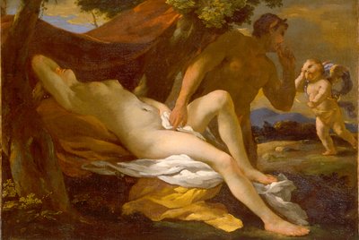 Entweder Jupiter und Antiope oder Venus und Satyr von Nicolas Poussin